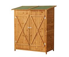Outsunny Holz Gerätehaus Geräteschuppen Gartenschrank Geräteschrank Gartenhaus 159 x 139 x 75 cm