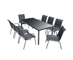 vidaXL Garten Essgruppe 9-tlg. Gartenmöbel Sitzgruppe Gartengarnitur Gartenset