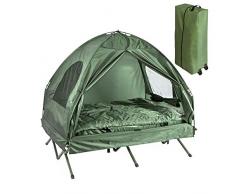SoBuy OGS32-L-GR Feldbett 4in1-Zelt mit Campingliege Schlafsack Luftmatratze und Zubehör Campingzelt 2 Personen