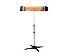 Suntec 13652 Terrassen-Heizstrahler Heat Ray Carbon 3000 Outdoor mit Teleskopstandfuß, schwarz-silber