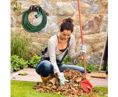 Relaxdays, schwarz Schlauchhalter, Wandschlauchhalter aus Kunststoff, Aufhängung für Gartenschlauch, HBT 14 x 24 x 16 cm, 1 Stück