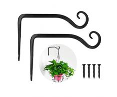 LOOGI Pflanzenhalterung Blumenampelhalter Eisen Wandhaken Blumenampel Wandhalter Haken 10cm zum Aufhängen von Pflanzer Vogelhäuschen Laterne Windspiele Wandleuchter - 2 Stücke