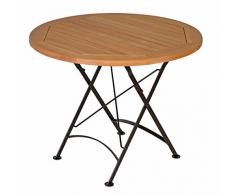 Kai Wiechmann Runder Klapptisch Bellevue Teak-Holz Garten Ø 90 cm klappbar wetterfest rostfrei