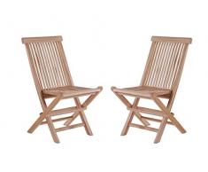 SAM 2er Spar-Set Klappstühle Menorca, Teak-Holz, Gartenstuhl klappbar, für Balkon, Terrasse oder Garten