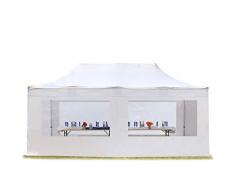 TOOLPORT Faltzelt Professional 3x6 m mit Panoramafenster Faltpavillon ALU Pavillon Partyzelt in weiß