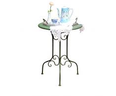 zenggp Amerikanischen Garten Gedeckten Tisch Stühle Schmiedeeisen Im Freien Balkon Deck Sessel Plant Stand Heart-Shaped,1table
