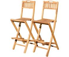 ASS 2Stück Teak Design Barhocker Bistrohocker Bistrosessel Barsessel Sessel Holzsessel Gartensessel Gartenmöbel Holz Modell: JAV-BIMA-KLAPPBAR von