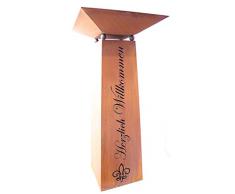 Rostikal | Rost Deko Säule mit Pflanzschale | Herzlich Willkommen Blumensäule Rostoptik | Höhe 115 cm