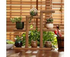 Pflanzentreppe Holz, Teckpeak Blumenregal Blumenständer Pflanztisch für Garten Terrasse Balkon