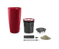 LECHUZA RONDO Premium 40, Scarlet Rot Hochglanz, Hochwertiger Kunststoff, Inkl. Bewässerungssystem, Herausnehmbarer Pflanzeinsatz, Für Innen- und Außenbereich, 15759