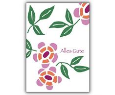 1 Blumen Grusskarte: bunter Blumengruß zum Gratulieren/ Glückwünschen: Alles Gute