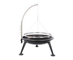 BBQ 65 cm Schwenk Grill Feuerschale Edelstahl Smoker Dreibein Designgrill