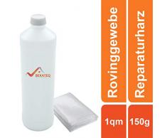 BEKATEQ BK-170EP Reparatur Set, 150g, Epoxidharz für Boote Auto Motorrad Modellbau Reparaturharz Fliesen reparieren Estrich Holzreparatur Holz ausbessern GFK Boot reparieren