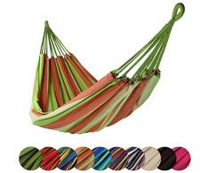 BB Sport Tuch Hängematte 200 x 140 cm max. Belastbarkeit 200 kg Tragetasche 1-2 Personen Camping Garten Balkon Terasse Wetterfest, Farbe:Sri Lanka