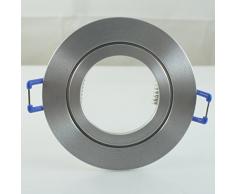 IP44 Feuchtraum Badezimmer Alu- Einbaurahmen rund Terrassenüberdachung Beleuchtung mit Klickverschluß Spritzwassergeschützt Unterbauleuchten Alu-Einbaurahmen Starr geeignet für MR16, GU10 LEDs 230V Hochvolt Halogen Niedervolt