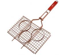 GRÄWE Grillkorb aus Edelstahl, mit Burger-Halter, 35 × 21 cm - Grillwender für Fisch, Gemüse und Burger