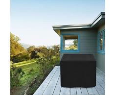Dokon Gartenmöbel Abdeckung mit Belüftungsöffnungen, Wasserdicht, Winddicht, UV-Beständiges, Schwerlast 600D Oxford Gewebe Schutzhülle für Gartentisch Sitzgruppe, Würfel (125x125x74cm) - Schwarz