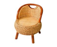 DZ-Schemel Schreibtischstühle Home Stuhl Massivholz Balkon Lounge Stuhl Single älteren Sitz Home Kinder Rattan Stuhl Outdoor Garten Lounge Sessel (Größe:49CM)