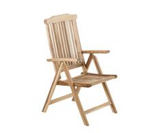 SAM Hochlehner Aruba, Teak-Holz, Klappstuhl 5-Fach verstellbar, Massivholz, Gartenstuhl ideal für Balkon, Terrasse oder Garten