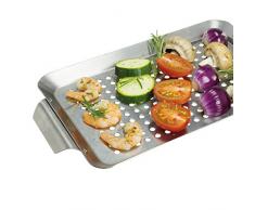 bremermann Grillplatte 32 x 1,5 x 18,5 cm Edelstahl Grillkorb Grillpfanne (1)