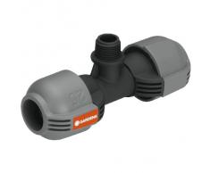 GARDENA Sprinklersystem T-Stück für Außengewinde: Verbindungsstück für Anschluss im Rohrverlauf von Versenkregner, 25 mm x 1/2- Außengewinde, Quick&Easy Verbindungstechnik (2786-20)