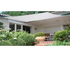 Vierecksonnensegel 3,00 m x 4,00 m, grau/ silbergrau, mit Befestigungsmaterial, wasserabweisend