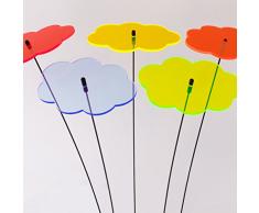 SUNPLAY Sonnenfänger Wolken im Farbmix, 5 Stück zu je 20 cm Durchmesser im Set + 70 cm Schwingstäbe