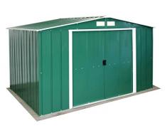 Duramax 10 x 8 FT ECO Metall Gartenschuppen mit OW Besatz – Grün