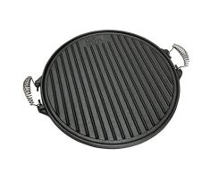 GRILL & MORE Essentials 2 in 1 Grillplatte Wendeplatte Gusseisen Durchmesser 43 cm rund