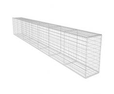 vidaXL Gabionenwand Verzinkter Stahl 600x40x100cm Gabione Steinkorb Drahtkorb