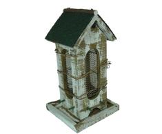 Elmato 10821 Vogelhaus Naturale 3-fach mit Gittersilo