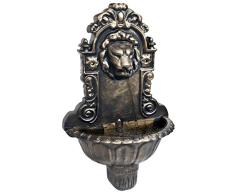 Tidyard Außenwand Brunnen - Wasserfall Wand Montierter Brunnen & Hinterhof Wasserspiel mit elektrischer Tauchpumpe - Löwenkopf Design Bronze