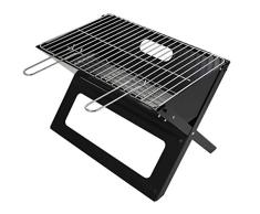 WYQ Folding Grill Notebook - Tragbare Picknick Grill mit Chrom überzogen Bratrost (Schwarz)