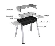 HENGB BBQ Grill Holzkohlegrill Edelstahl Portable Grill Campinggrill Picknickgrill für Outdoor Garten Park Festivals Party mit Abnehmbaren Beinen