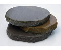 Splittprofi Trittplatte aus Ruhrsandstein grau/grau bis braun ca. D= ca. 30cm Trittstein Stepstone rund 1 Stück
