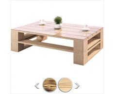 sunnypillow palettenmöbel Europaletten Indoor und Outdoor Lounge gartenmöbel Holz gartenmöbel Set Lounge möbel Terrasse Balkon loft Stil Paletten Palette Natur Couchtisch 100 x 60 cm Höhe : 30 cm