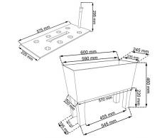 30L Blumentopf Blumenbank m. Füßen in Rattan-Optik Bewässerungssystem Serie Case High weiss