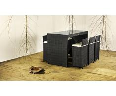 essella Polyrattan Bar-Set Bari in Schwarz