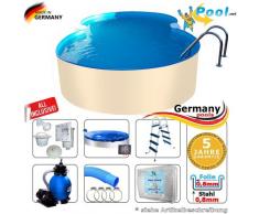 Achtformpool 8,55 x 5,00 x 1,25 m Komplettset Achtformbecken Stahlwandpool Achtform Pool Aufstellbecken Gartenpool Aufstellpool