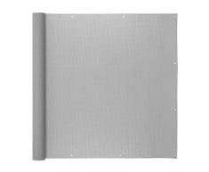 Ventanara Balkonverkleidung Sichtschutz PVC Balkonumspannung Zaun Verkleidung Blende Windschutz Folie 500 x 90 cm Grau