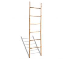 vidaXL Leiter Bambus Handtuchhalter Dekoleiter Handtuchleiter Wäscheständer