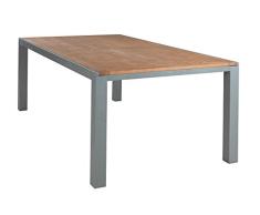 Ausziehtisch Gartentisch Esstisch | BxHxT 200x76x110 cm | Grau | Aluminium | Eukalyptusholz | Ausziehbar