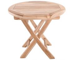 MACOShopde by MACO Möbel Beistelltisch Gartentisch aus Teak Holz 50 x 50 cm rund - Holztisch massiv