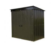 Spacemaker Metallgerätehaus, Metallgartenhaus, Geräteschuppen Skillion Onyx schwarz 208x130 cm // Metallgartenhütte