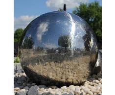 Kugelbrunnen 40 cm incl. LED Gartenbrunnen Wasserspiel Edelstahl poliert