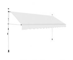 vidaXL Markise Einziehbar Handbetrieben 350cm Creme Klemmmarkise Balkonmarkise