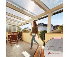 ACRYLSHOP24 Terrassendach Terrassenüberdachung Carport Komplettset Polycarbonat 16mm 3-Fach Stegplatten farblos klar 16mm Stegplatten Tiefe:2000mm|Breite:3090mm - Mehrere Maße verfügbar