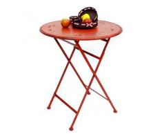 DanDiBo TischPassion D-65 cm aus Metall 3607 Rot Gartentisch Bistrotisch Klapptisch