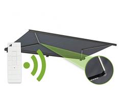 empasa Elektrische Vollkassettenmarkise Profi Kassettenmarkise Gelenkarmmarkise Markise Sonnenmarkise Sonnenschutz mit LED Beleuchtung