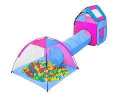 LITI Spielzelt Faltbar Spielhaus Draußen Krabbeltunnel Zimmerzelt Spielhaus Mehrfarbig Tasche Für Drinnen Draußen Garten